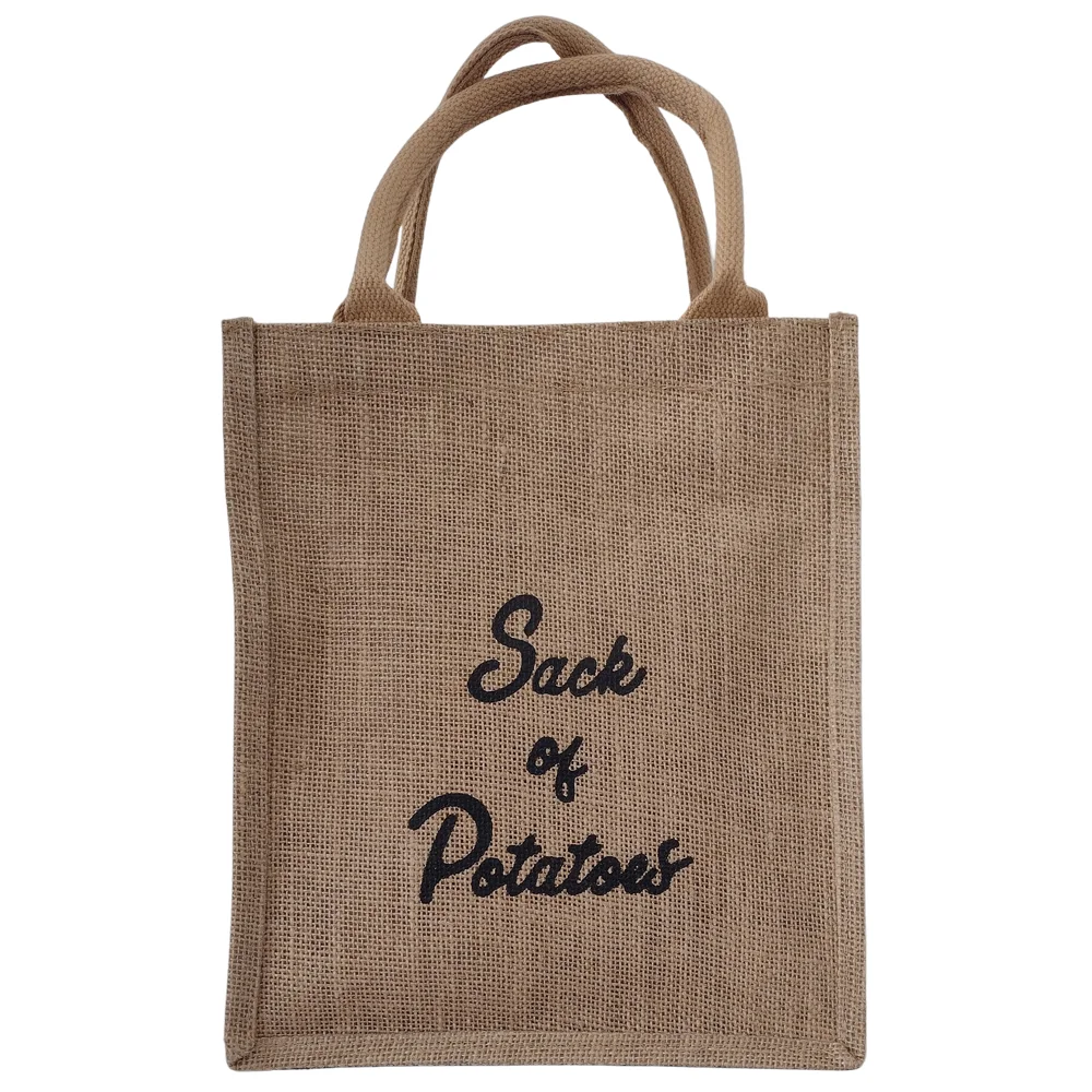 Medium sized burlap sack of farm-fresh potatoes