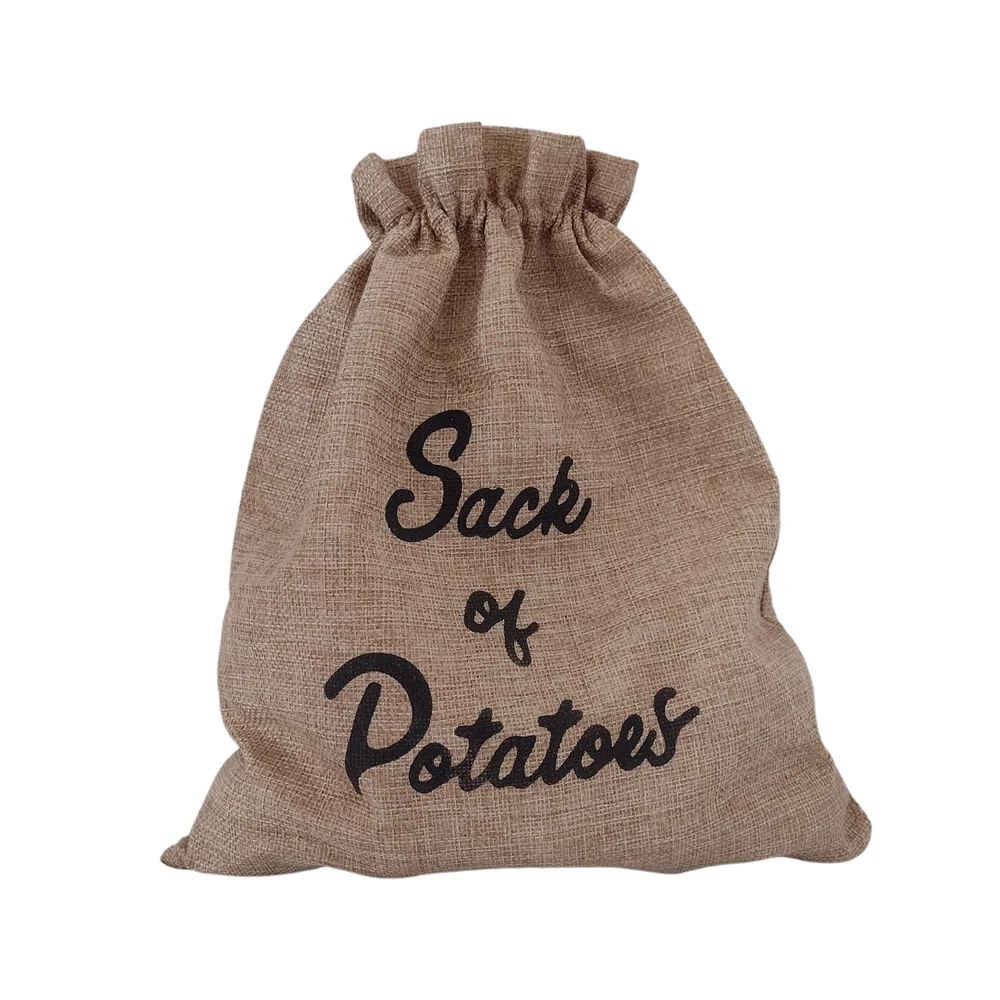 3-pound sack of potatoes in burlap sack